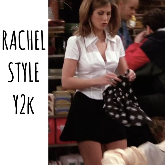 NWT XS Vintage 90s Grunge Rachel Green MINKPInk Black Mini Skirt S. - Picture 2 of 9